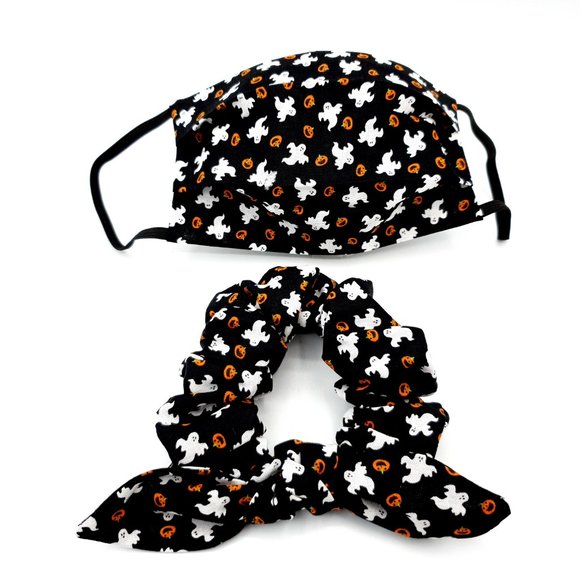 Hslloween Scrunchy and Face Mask Matching Set - Picture 1 of 15